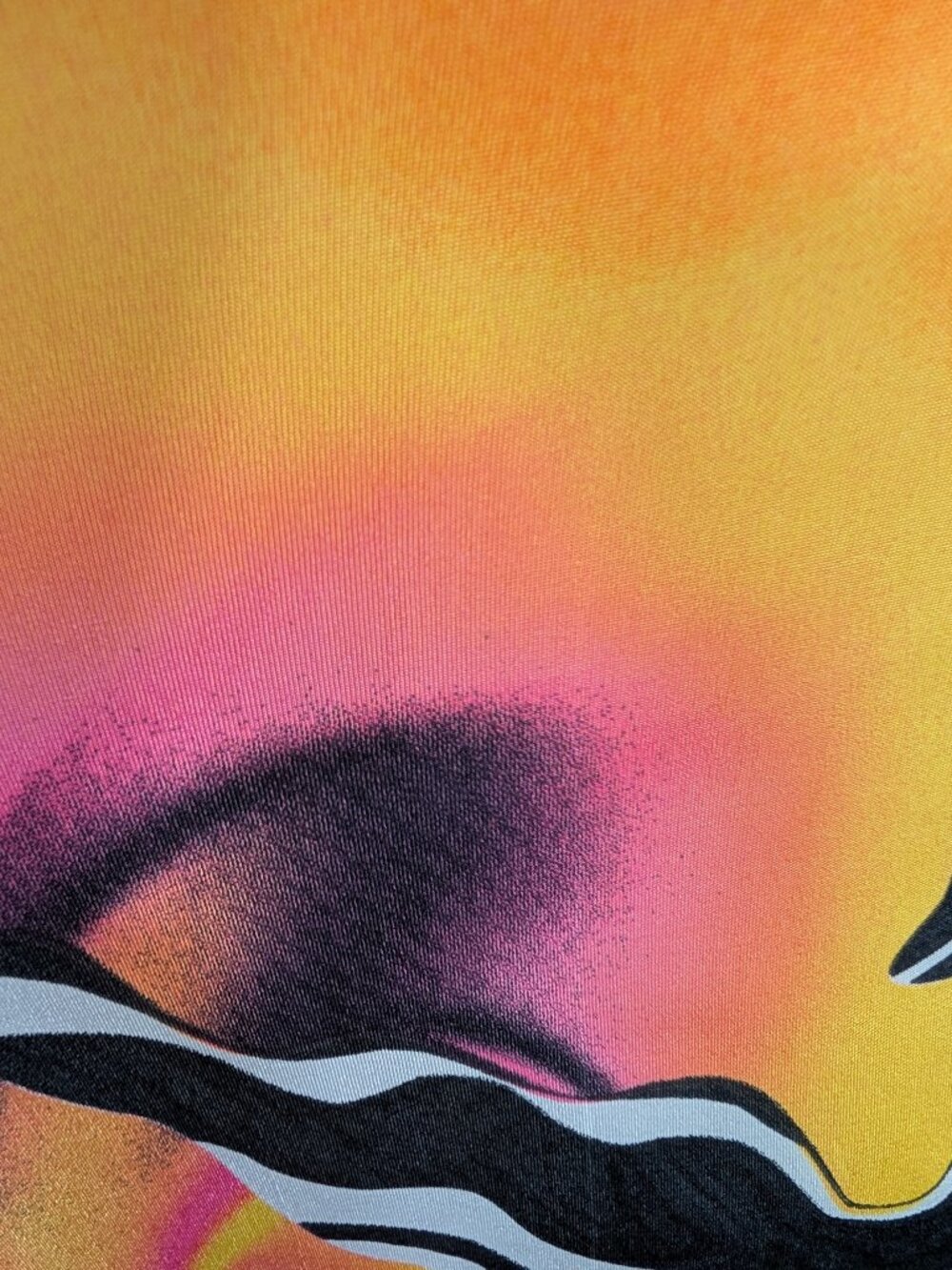 One-Shoulder Multicolor Abstract Print Top - Picture 7 of 12